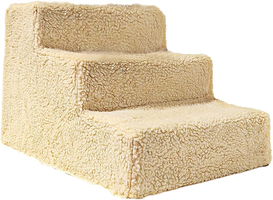 Generic Dog Steps Ramp Foam Couch Removable Cover Pet Training 3Step Stair - Black