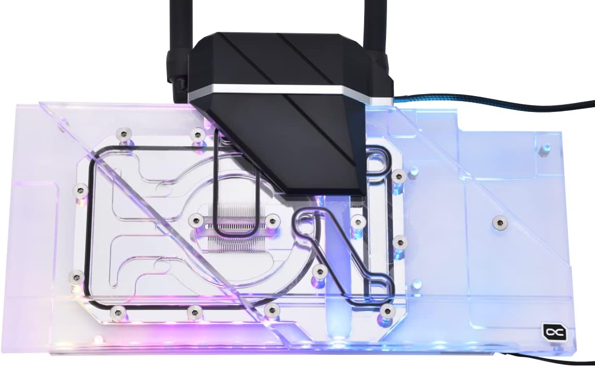 Alphacool Eiswolf 2 AIO GPU Cooler - 360mm Radeon RX 6800/6800XT Strix/TUF with GPU Backplate, Nickel/Plexi