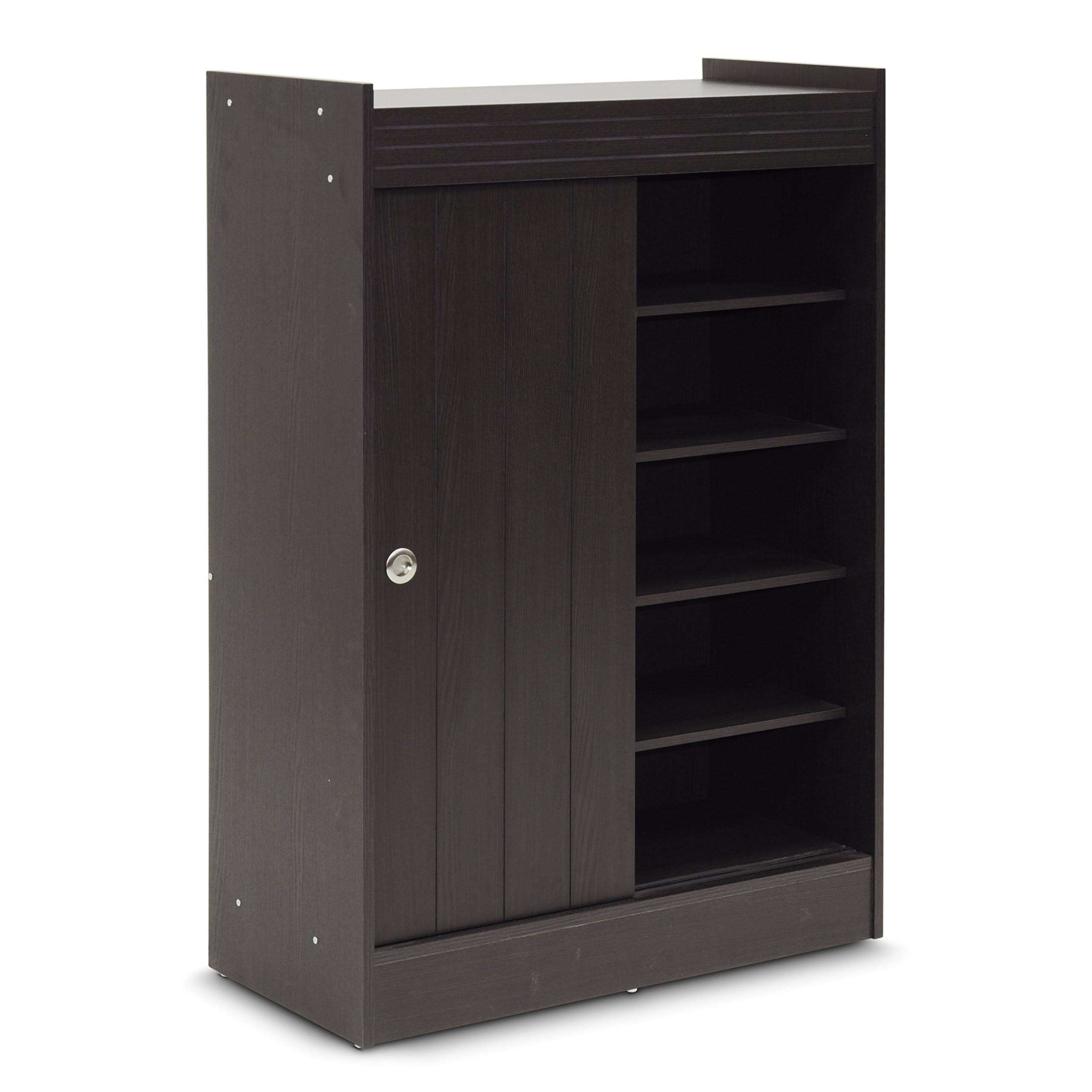 Baxton Studio Shoe Rack Cabinet Espresso