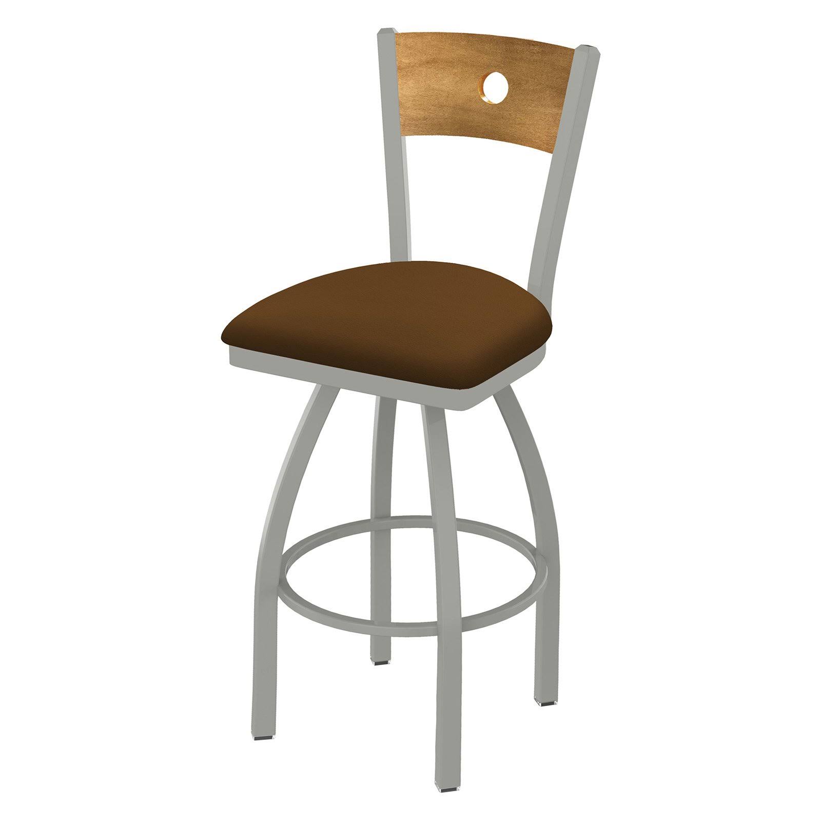 Holland Bar Stool 83036PWNatMplBALBeWd 830 36x22 Voltaire Pewter Swivel Stool with Natural Maple Back and Allante Beechwood Seat