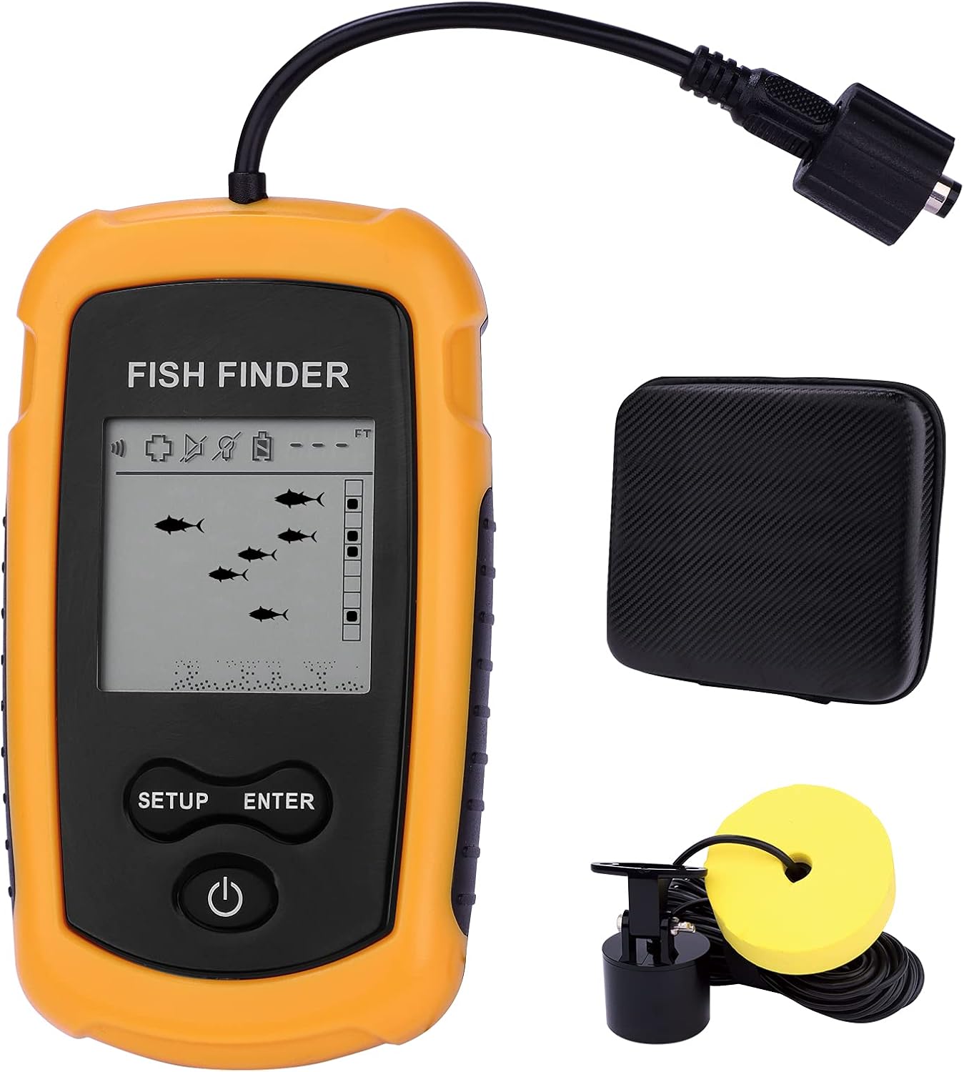 Portable Fish Finder,Fish Finders & Depth Finders with Hard Travel Case,Fish Finders for Boats with Sonar Sensor Transducer and LCD Display,Fish Finder for Kayaks,Fish Finder for Ice ,River,Shore,Sea Pack of 2