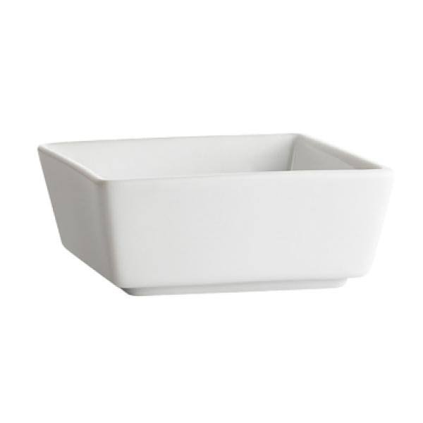 CAC F-BW4 Fortune 3 1/2x22 Square China Tasting Bowl - White - 48/Case