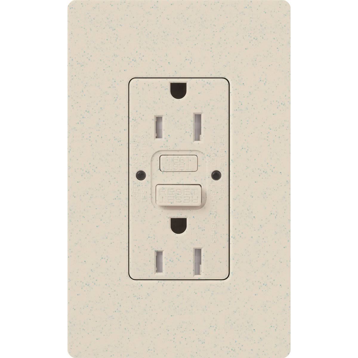 Lutron SCR-20-GFST-LS Claro Satin GFCI Receptacle 20A Tamper Resistant Limestone