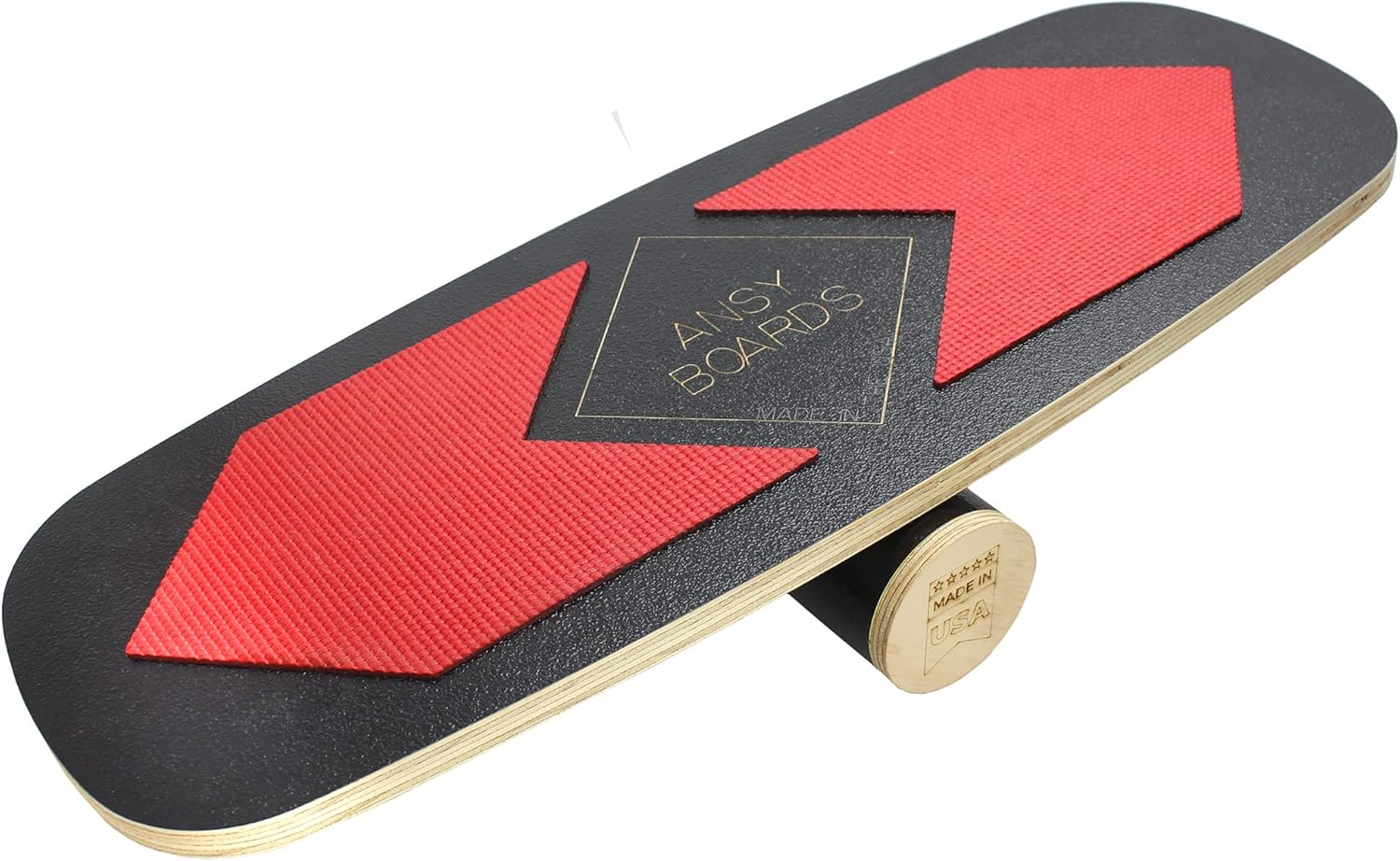 Ansy Boards Premium Wooden Balance Board Trainer, Surf Balance Board, Hockey and Snowboard Practice, With Soft Foam and Anti Slip Grip for Exercise Balance Stability and Strength Trainer, Made in USA
