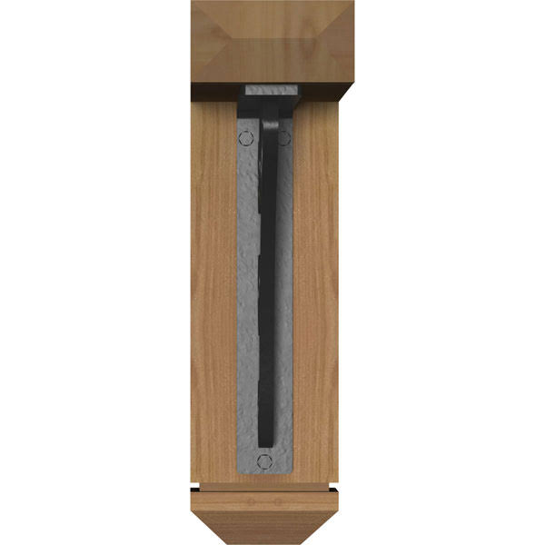 Ekena Millwork BKTI0204X12X14SC3STN02 3 1/2x22W x 11 1/2x22D x 14x22H Tristan Arts u0026 Crafts Ironcrest Smooth BRACKET, Wester