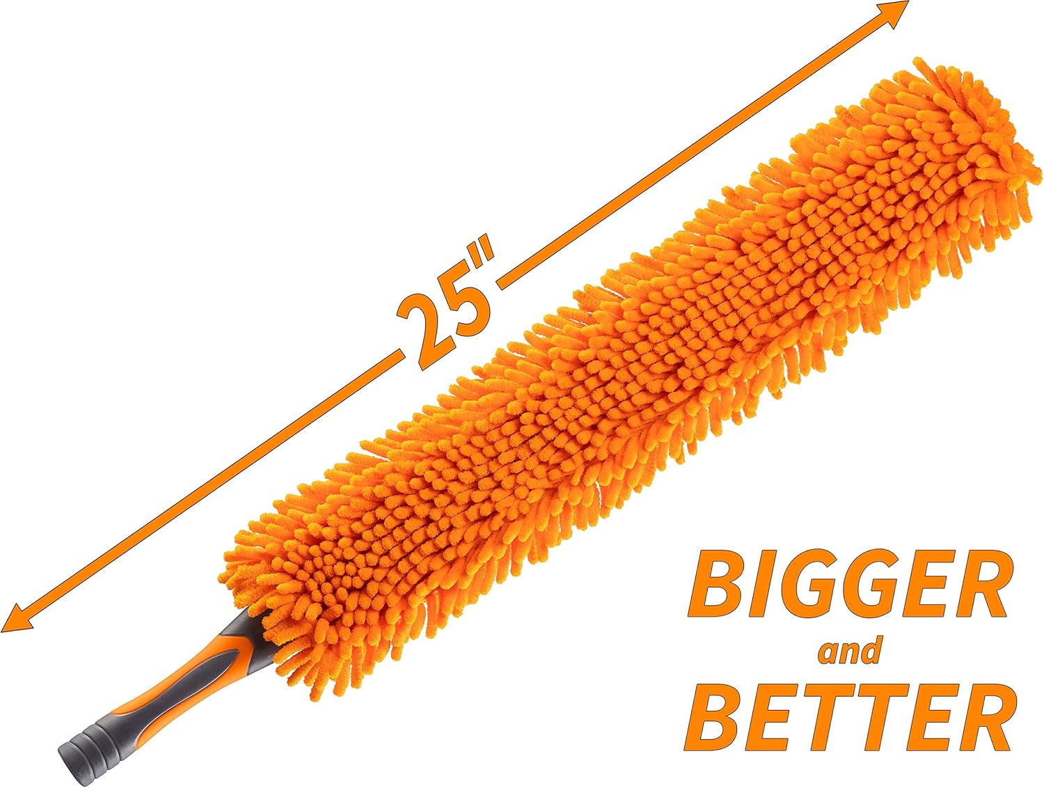 7-26 ft Flexible Fan Duster for High Ceiling Fan with Extension Pole (30+ Foot Reach) // Microfiber Ceiling Fan Blade Cleaner // Washable Fan Brush with Telescopic Pole // Best High Reach Dusting Kit