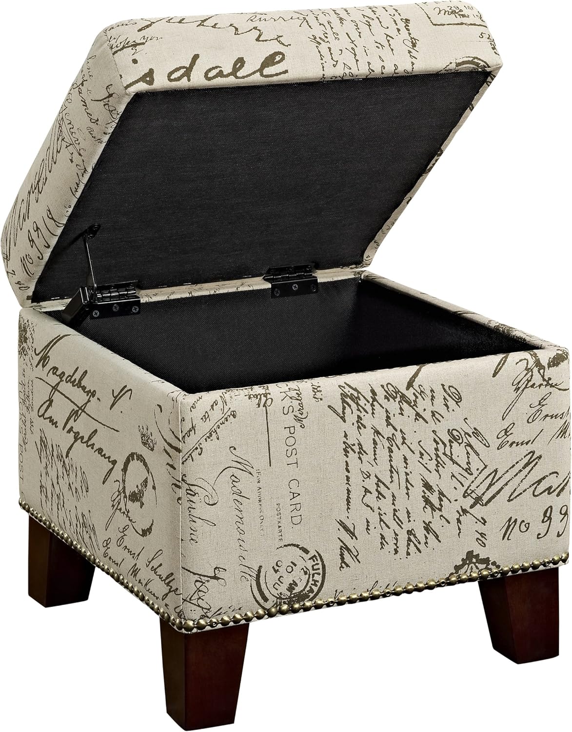 Dorel Living Blake Script Cube Storage Ottoman, Beige Pattern Pack of 2