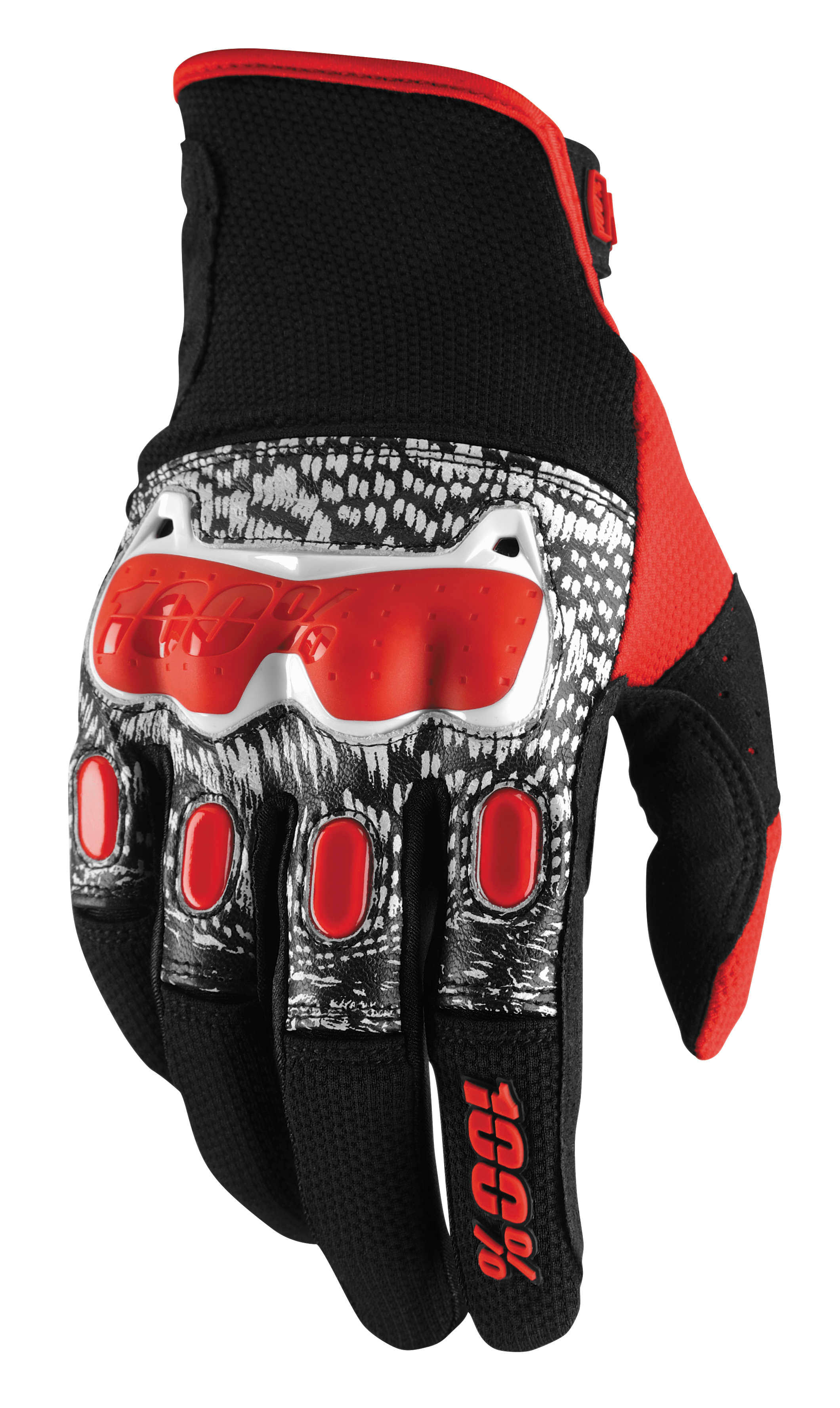 100% Derestricted Gloves (Large, Black/White/Red)