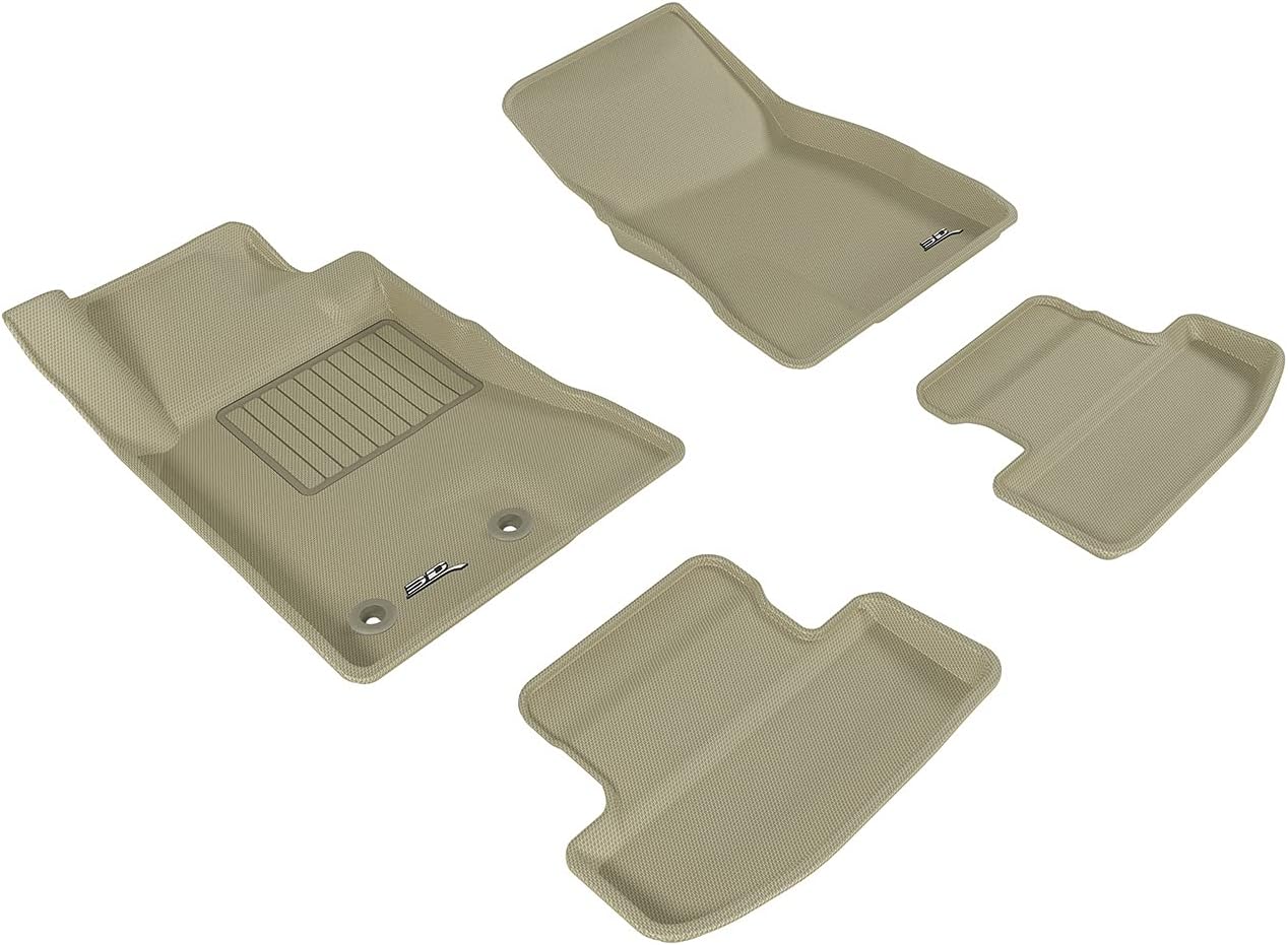 3D MAXpider Front Row Custom Fit Floor Mat for Select Ford Mustang Models - Kagu Rubber (Black)