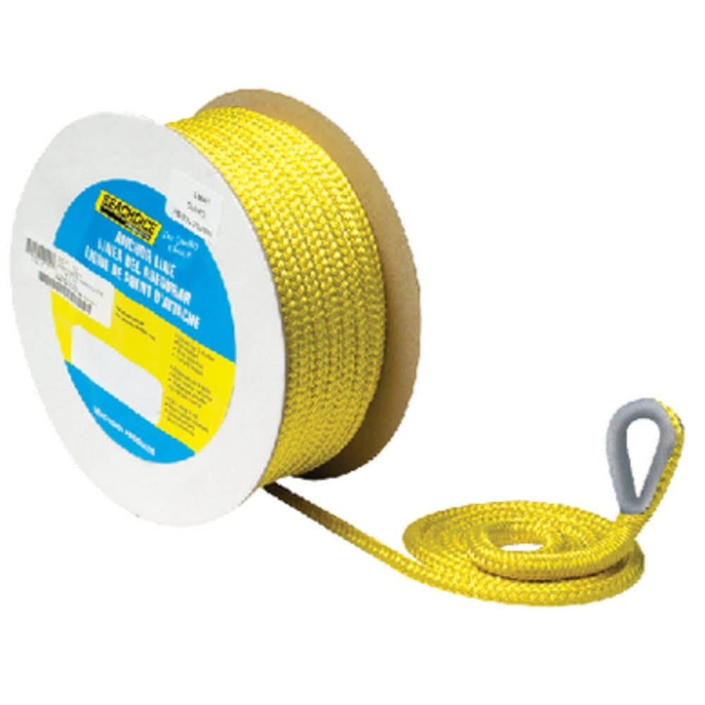 Seachoice Double-Braid Nylon Anchor Line, Black 42281