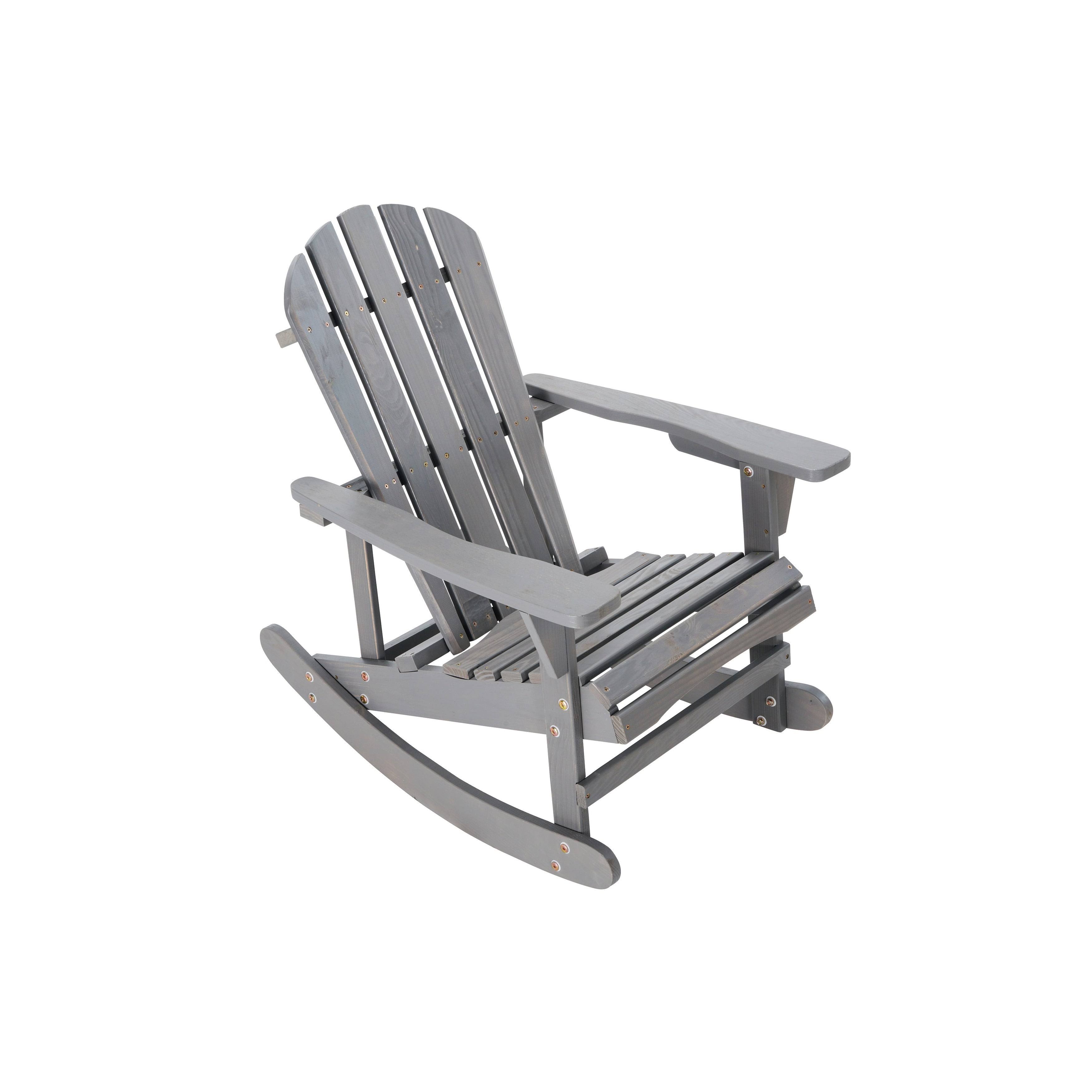 Saint Birch Adirondack Wooden Rocking Chair - Grey