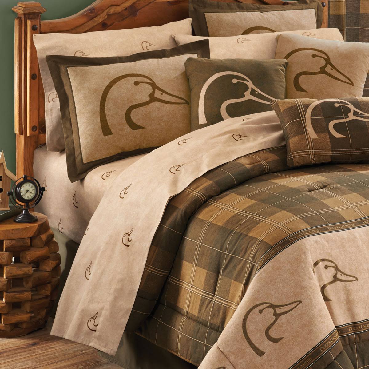 Ducks Unlimited Plaid Sheet Set - King - Black Forest Decor