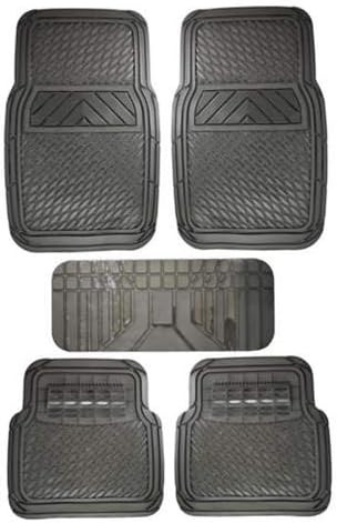 Universal Rubber Floor Mats All Season Custom Fit All Cars 5 Piece Black