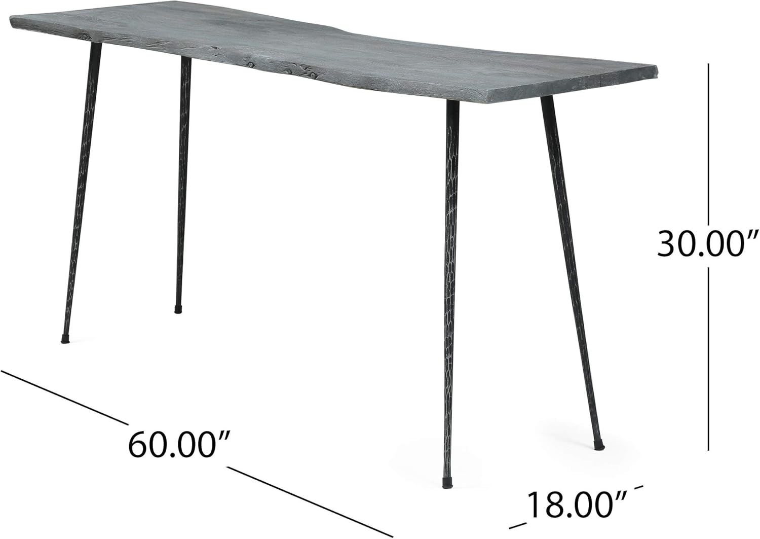 Christopher Knight Home 313632 Console Table, Distress Black + Sand Blast Grey