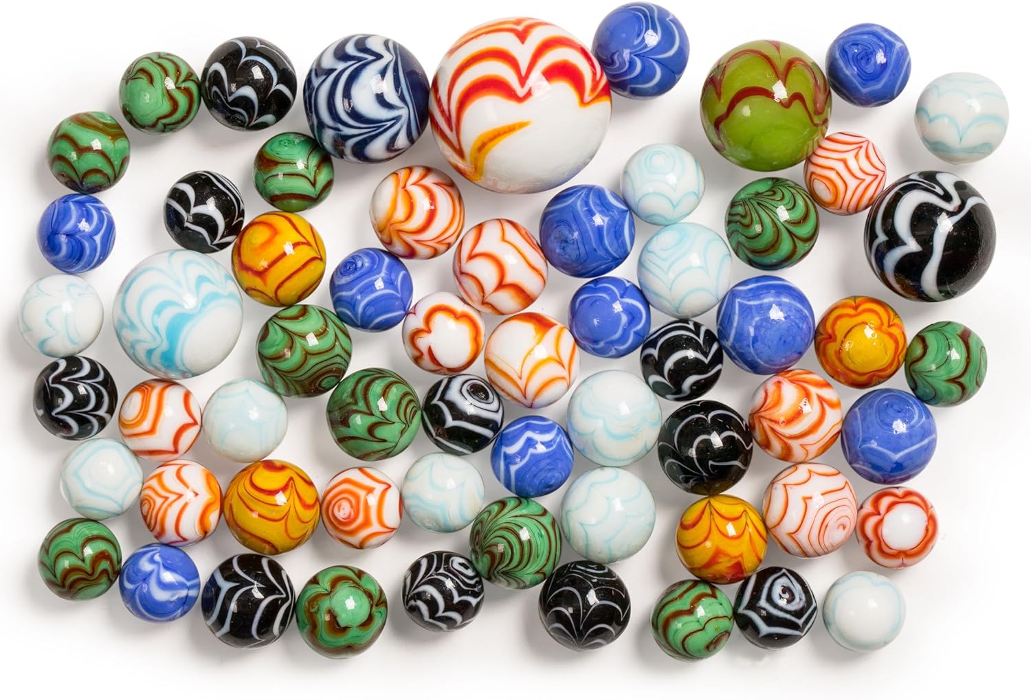 Yellow Mountain Imports Collector's Series Assorted Marbles Set in Tin Box, Lava Rocks Pack of 2