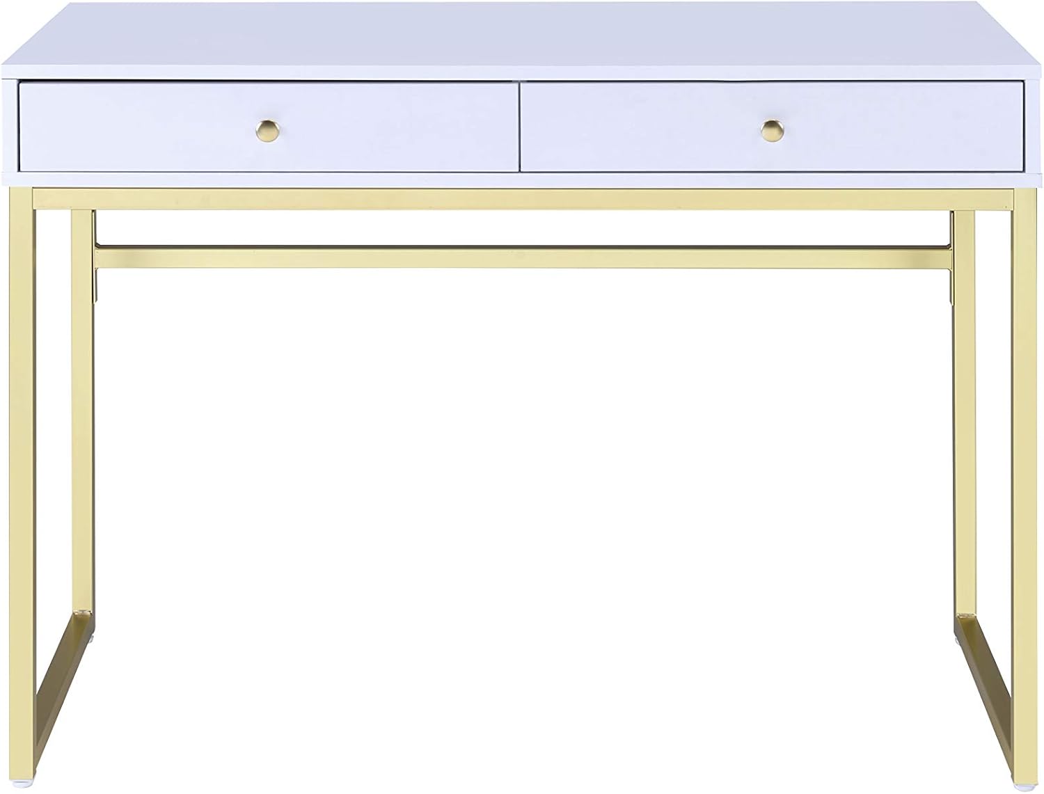 ACME Furniture Acme 92312 Coleen Desk, White & Brass