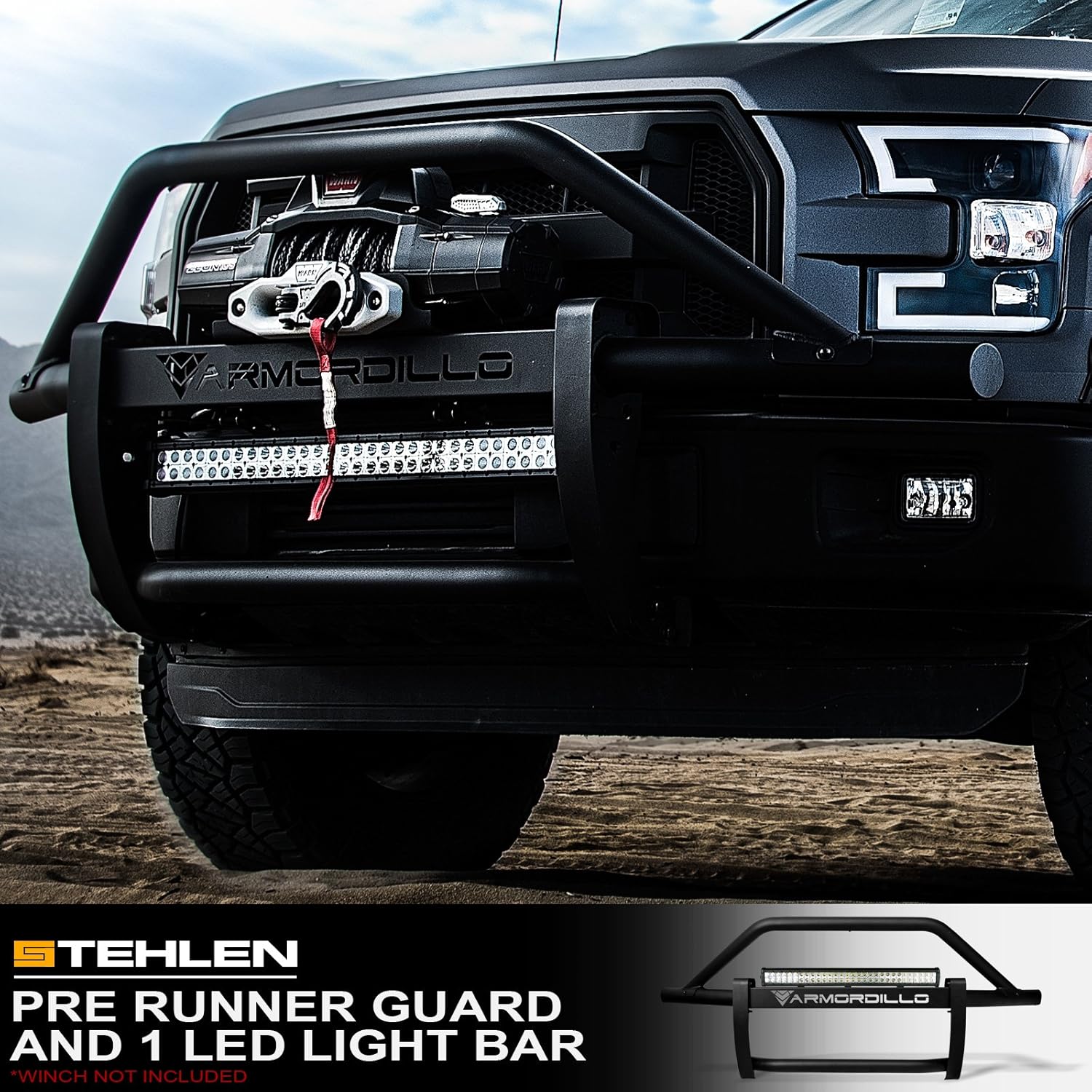 Armordillo 733469489320 Steel Pre-Runner Bumper Grille Guard with 32