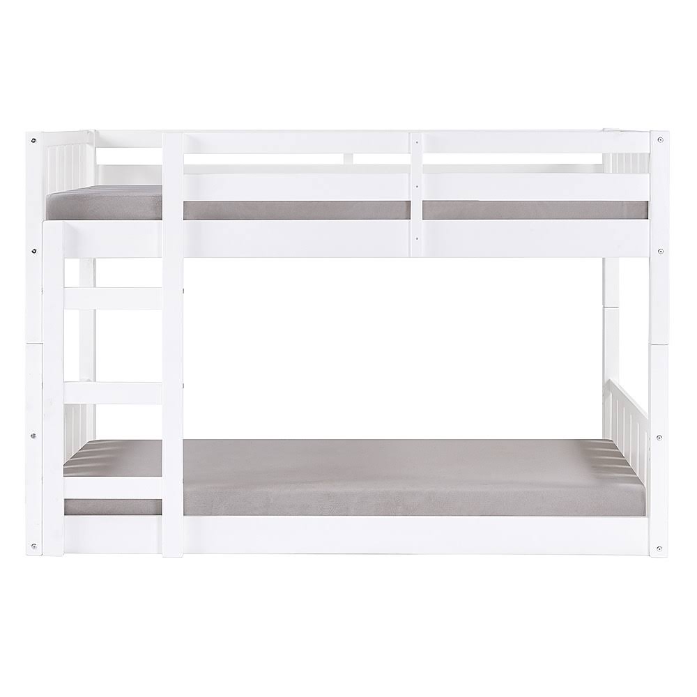 Walker Edison - Contemporary Twin Over Twin Stackable Solid Wood Bunk Bed - White