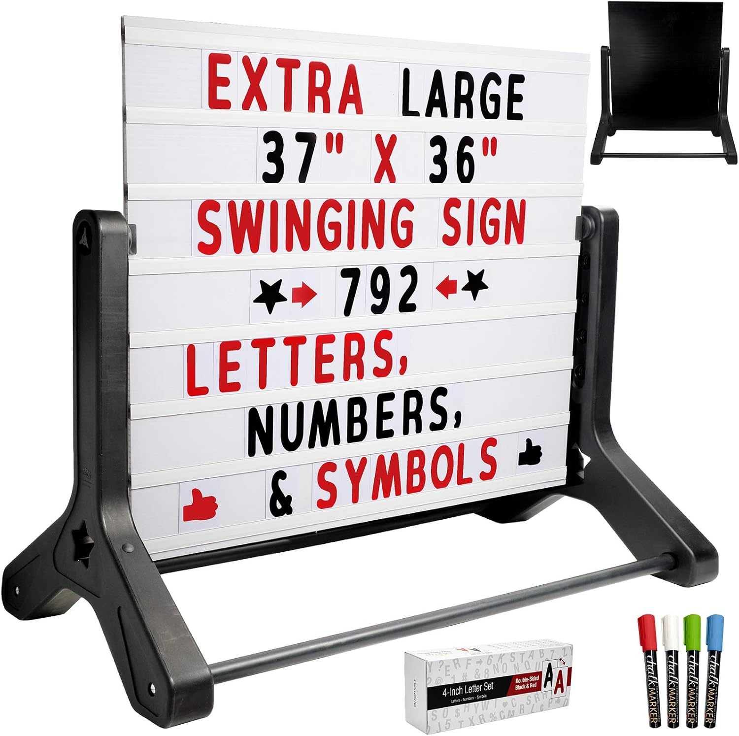 Excello Global Products Swinging Changable Message Sidewalk Sign: 37