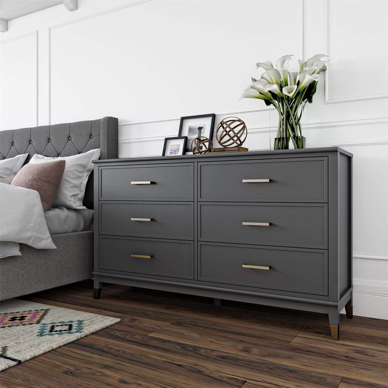CosmoLiving by Cosmopolitan Westerleigh 4 Drawer, Black Dresser,