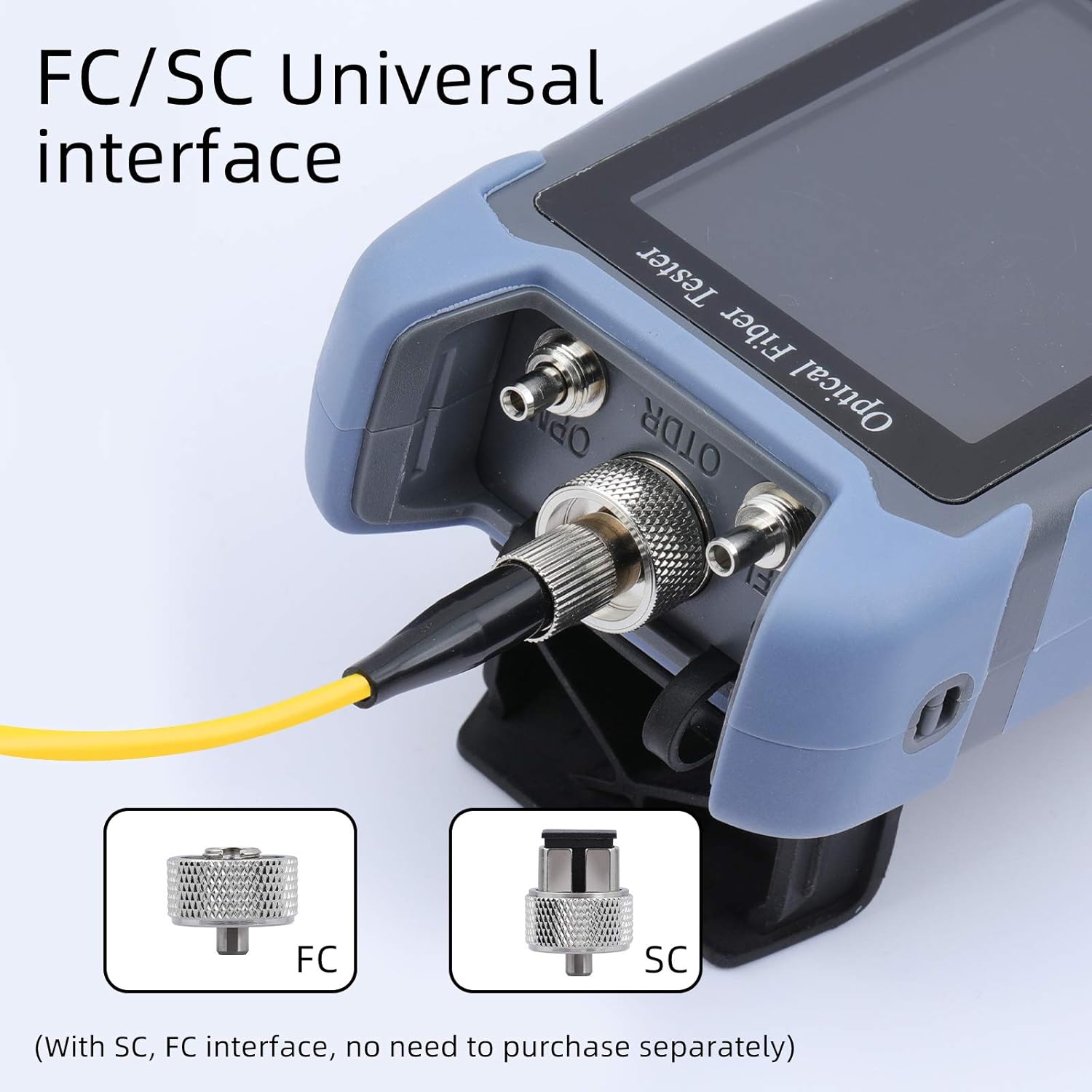 OTDR Fiber Optic Tester Mini-Pro 1310/1550nm SM Mulit Function Test OTDR Launch Cable Box Time Domain Reflectometer Cable Obstacle Detector with OPM OLS RJ45 Test VFL Test Rang 5m-60Km