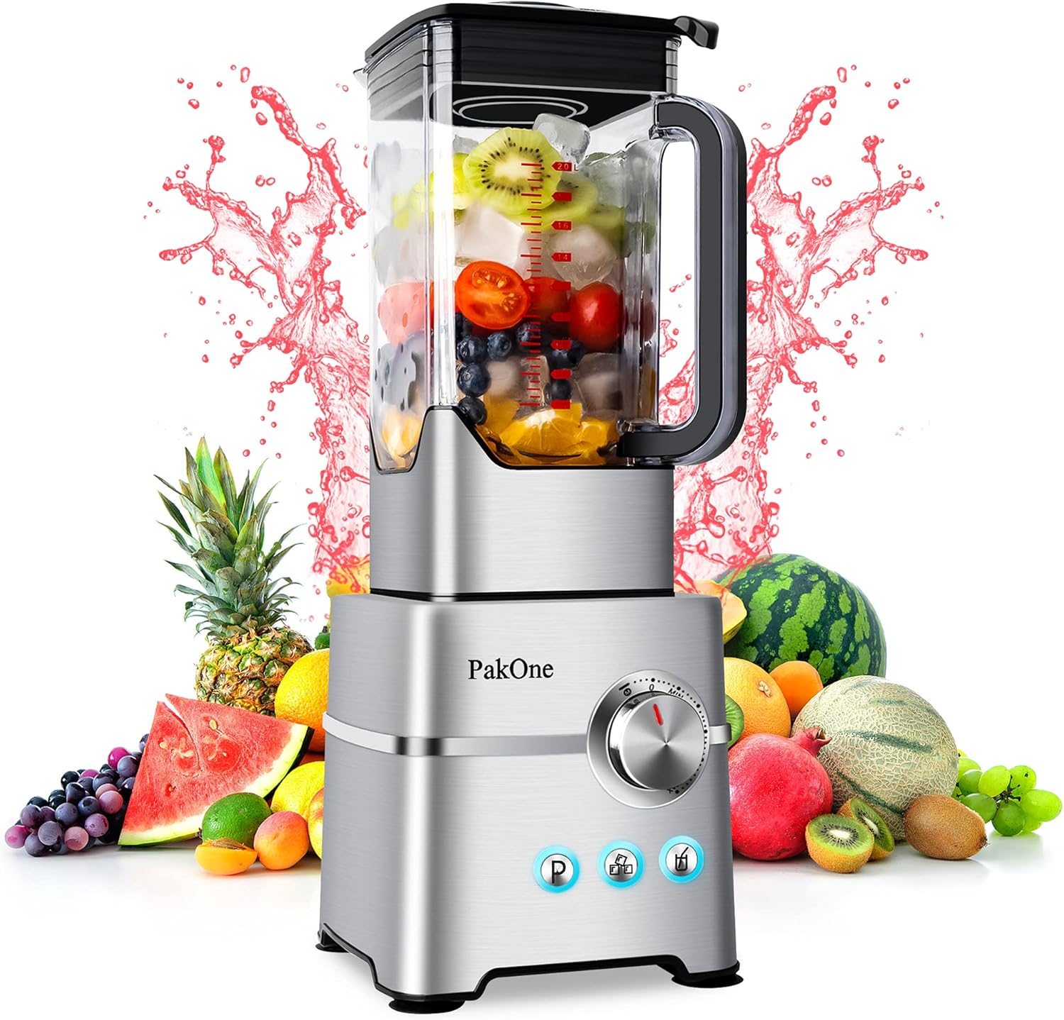 BONISO Countertop Smoothie Blender, High Speed Blender for Kitchen with 51Oz Glass Jar 6 Stainless Steel Blade , Household Blender 4-Speed and Pulse Function for Smoothies, Nuts, Ice and Fruits Pack of 2