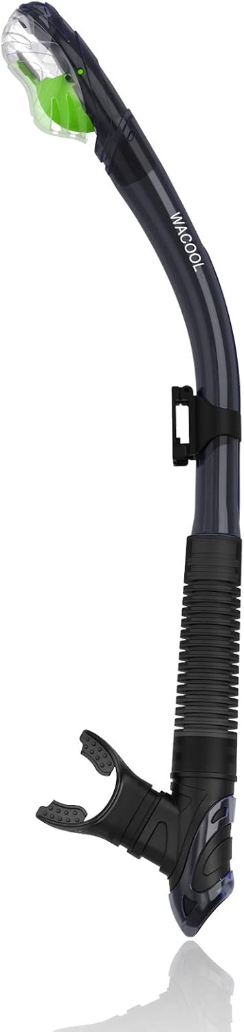 WACOOL Dry Top Snorkel Tube Comfortable Mouthpiece One-Way Purge Valve for Pool Open Water Scuba Lap Swimming Swimmer Training Diving Snorkeling Pack of 2