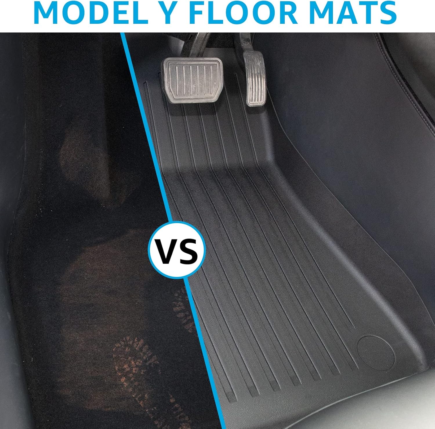 Tesla Model Y Floor Mats Set, Model Y Floor Liner All-Weather Anti-Slip Rear Trunk Cargo Mats Heavy Duty Interior Accessories 2020 2021 2022 Upgrade