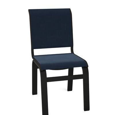 Aruba II Patio Dining Side Chair Telescope Casual Navy 13D/Textured Black 35x22H x 17x22W x 25x22D