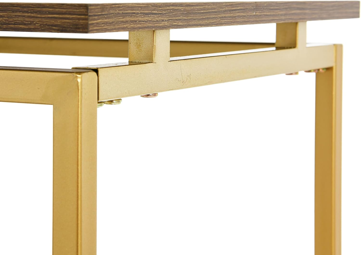 Creative Co-Op Multi-Tiered Side End Table, Black and Gold