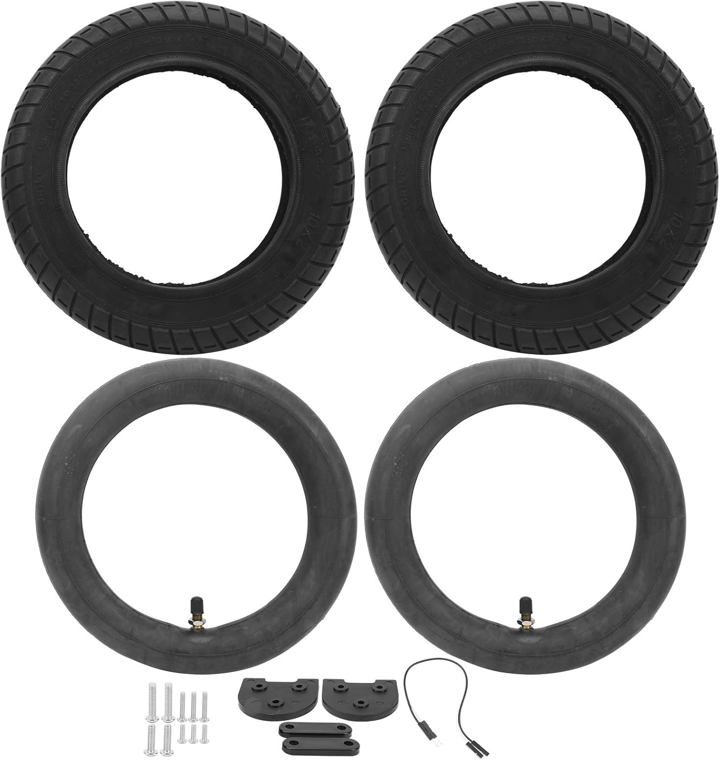 EVTSCAN Electric Scooter Tire Kit, 10in Cover Tyre Inner Tube Heighten Set Spare Tyre Replacement for M365 Scooter Pack of 2