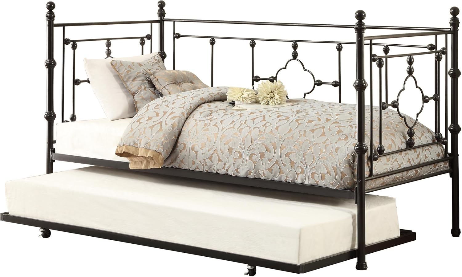 Homelegance Auberon Metal Daybed with Trundle, Twin, Black