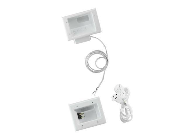 Datacomm Electronics 50-6623-wh-kit Flat Panel TV Cable Organizer Kit with Po...