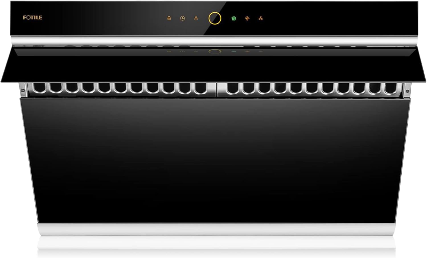 FOTILE JQG7505 30&rdquo; Under-Cabinet or Wall-Mount Range Hood | Dual DC-Motor | Side Draft Design | Hands Free On and Off | Touchscreen with 4 Speed Level | Modern Kitchen Onyx Black Glass, onxy black