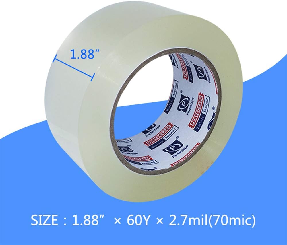PERFECTAPE Heavy Duty Packing Tape 36 Rolls, Total 2160Y, Clear, 2.7 mil, 1.88 inch x 60 Yards, Ultra Strong, Refill for Packaging and Shipping Pack of 2
