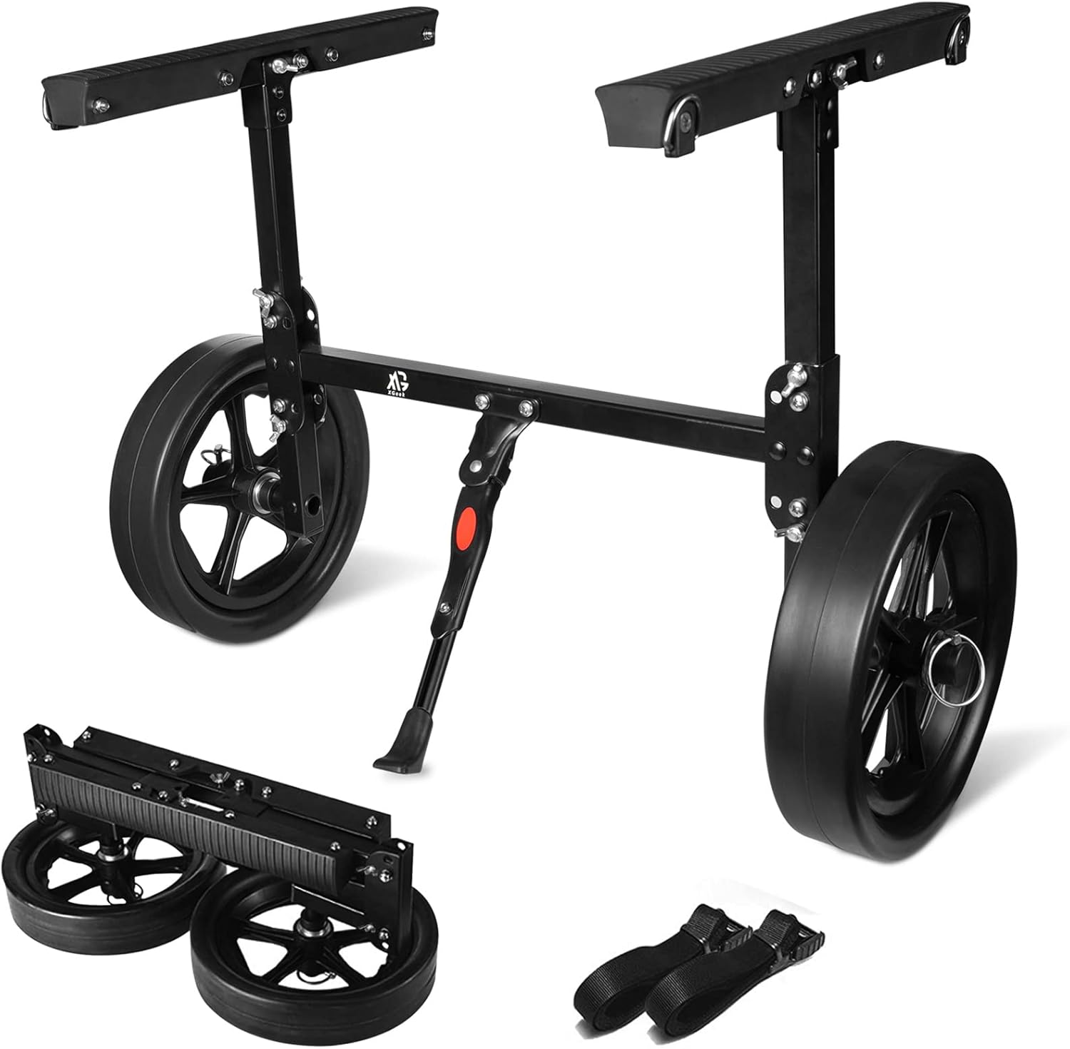 XGeek Kayak Carrier Trolley Cart Foldable, Capacity 220 Pound Portable Aluminum Alloy Kayak Cart Transporting Kayaks, Canoes, Paddle Boards and Jon Boats at The Lake, Beach or Reservoir Pack of 2