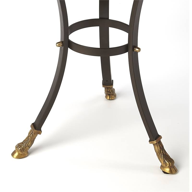 Beaumont Lane Metal Furniture Glass and Metal Accent Table in Black