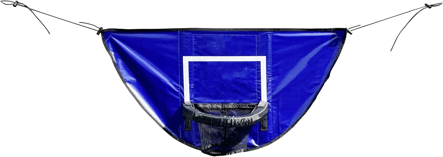 Trampoline Basketball Hoop with Mini Basketballs | Mini Basketball Hoop for Trampoline with Enclosure | Waterproof, Soft Materials & Breakaway Rim for Safe Dunking | Trampoline Accessory for All Ages