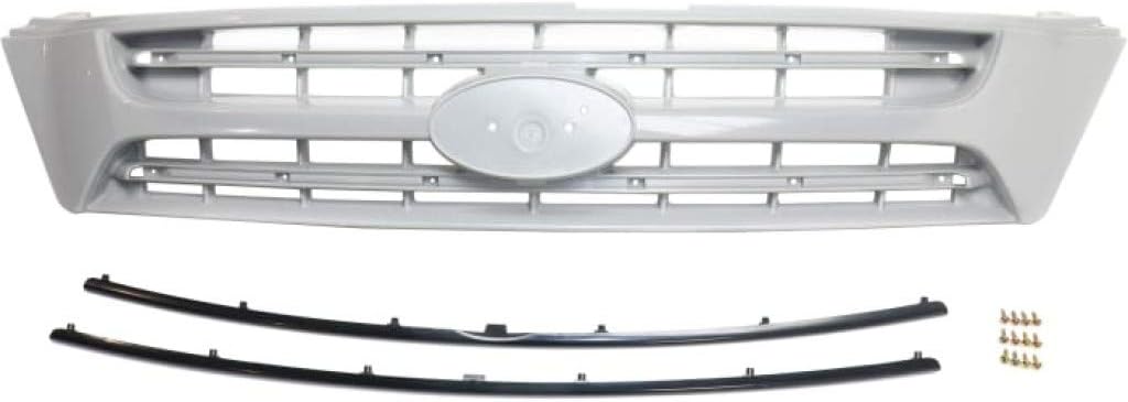 For Kia Sedona Grille Assembly 2006 07 08 09 2010 | Gray Shell and Insert | w/Black Insert Molding | Plastic | Upper | KI1200123 | 863504D101
