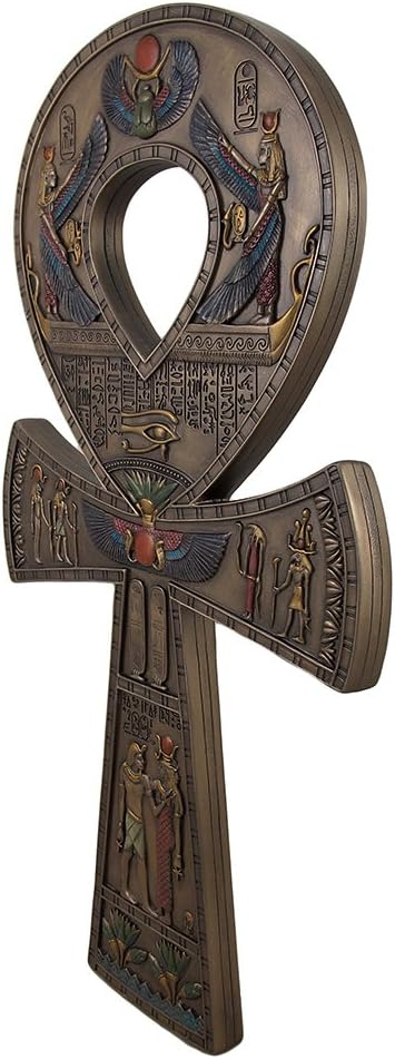 Veronese Design Bronze Finished Ancient Egyptian Ankh Symbol Wall Hanging 15 3/4 Inches Pack of 2