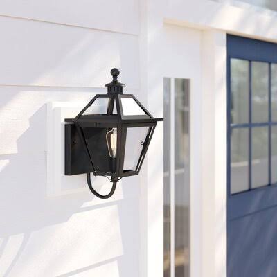 Kendall Textured Black 1 - Bulb 14.75x22 H Outdoor Wall Lantern