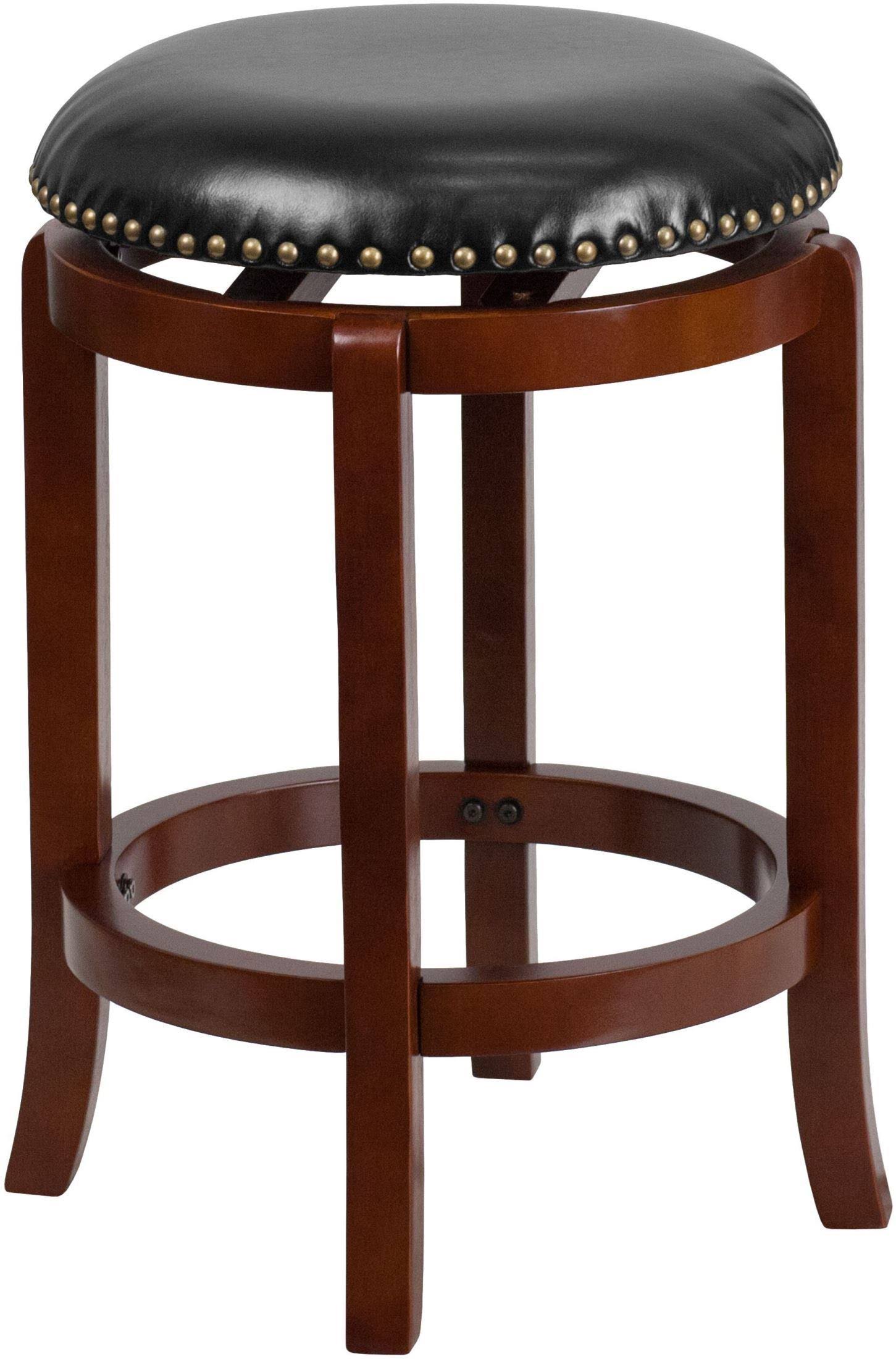 Flash Furniture Backless Design Wood Counter Height Stool, Cherry/Black