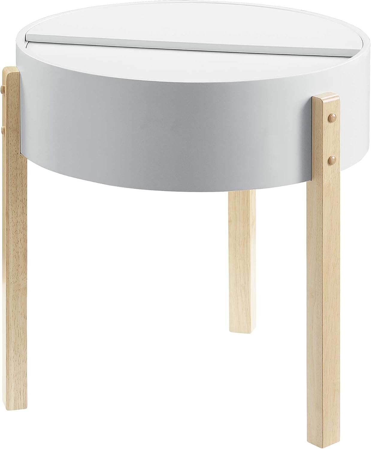 Acme Furniture Bodfish End Table, White & Natural