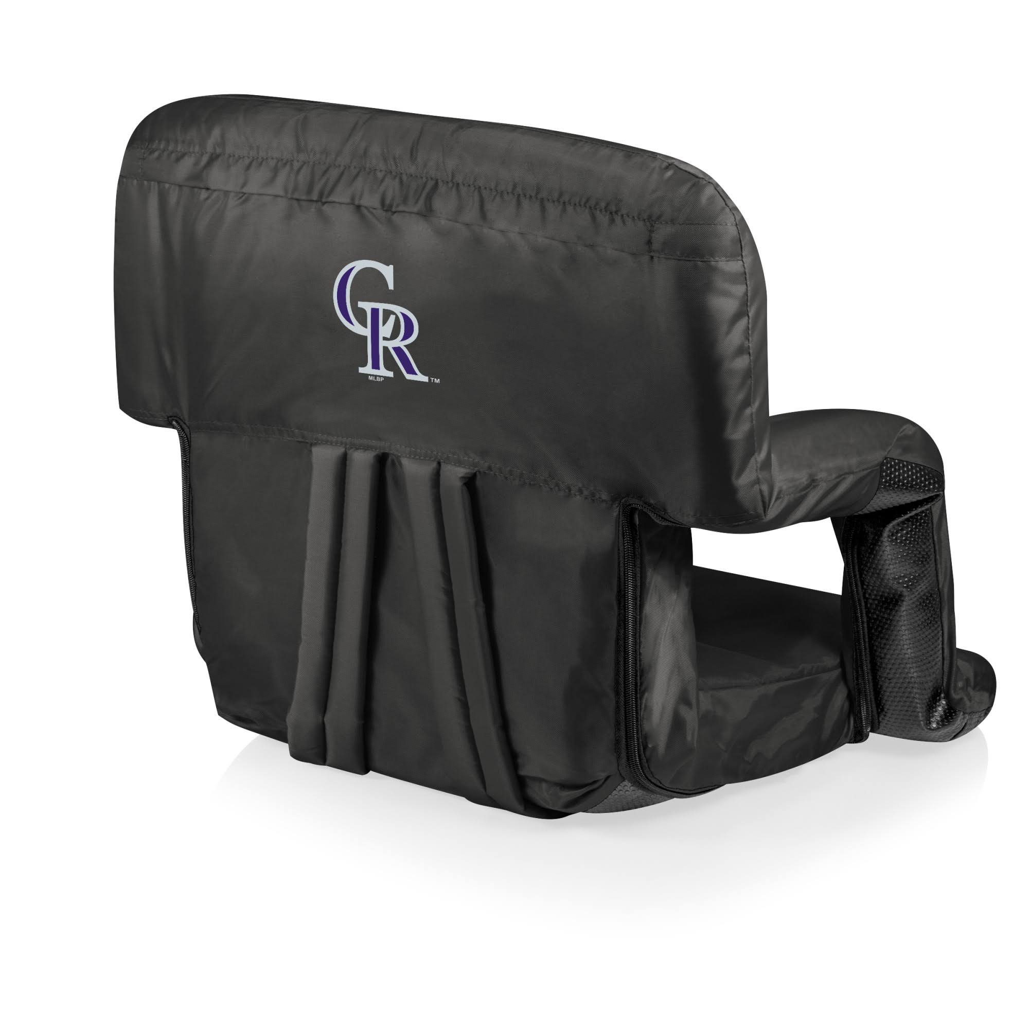 Picnic Time Colorado Rockies Ventura Portable Reclining SEAT, Black