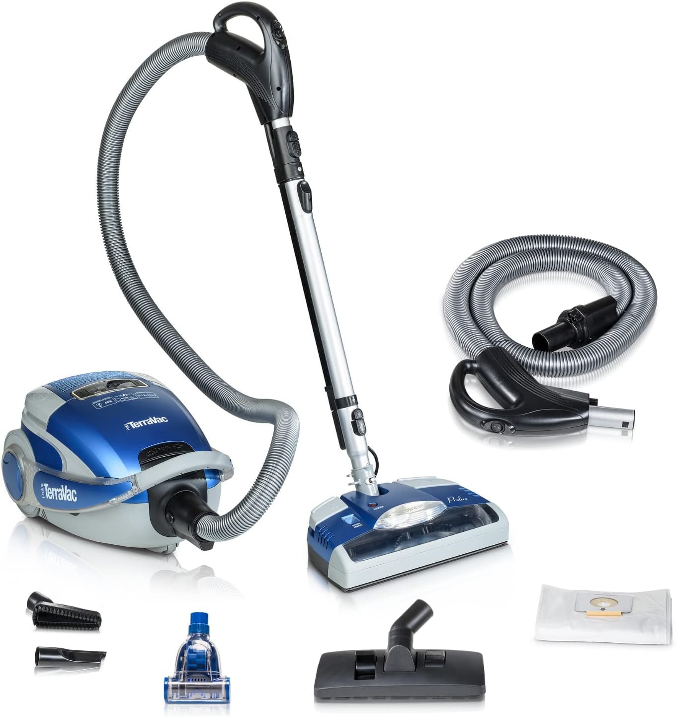 Prolux TerraVac Deluxe Series 5 Speed Canister Vacuum Cleaner with HEPA Filtration and Electric Powerhead