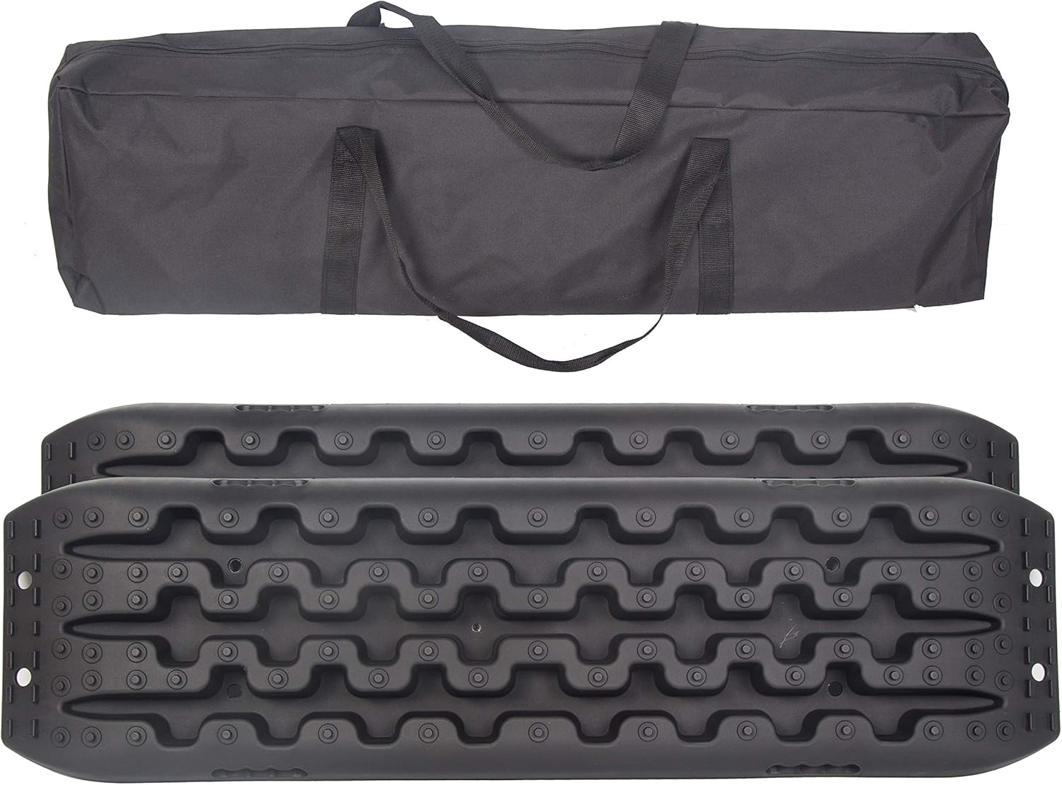 HECASA Recovery Boards Sand Mud Snow Traction Tracks Mat Off Road Tire Ladder Traction Ladder, Track Tire Ladder, Tire Traction Tool 4WD W/Storage Bag