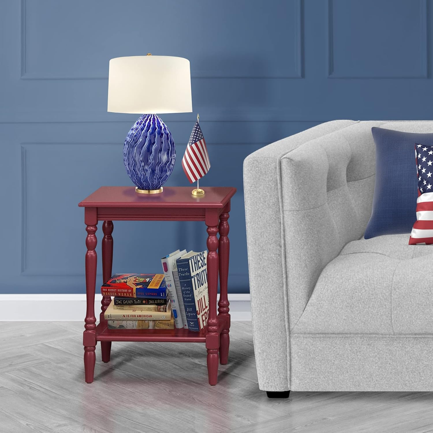 East West Furniture BF-07-ET, Medium, Distressed Jacobean Pack of 2