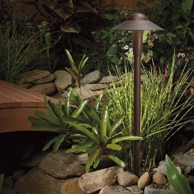 Kichler Landscape 3000K LED Dome Path in Textured Black
