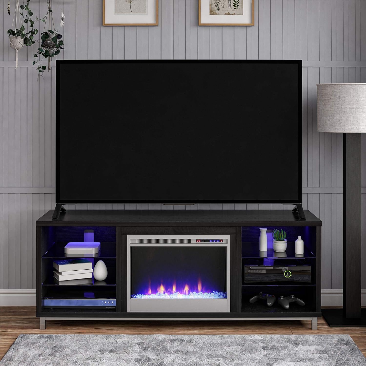 Ameriwood Home Lumina Fireplace TV Stand for TVs up to 48