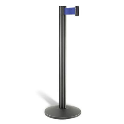 Lavi Industries Beltrac 7 ft. Retractable Aluminum Belt Stanchion, Blue